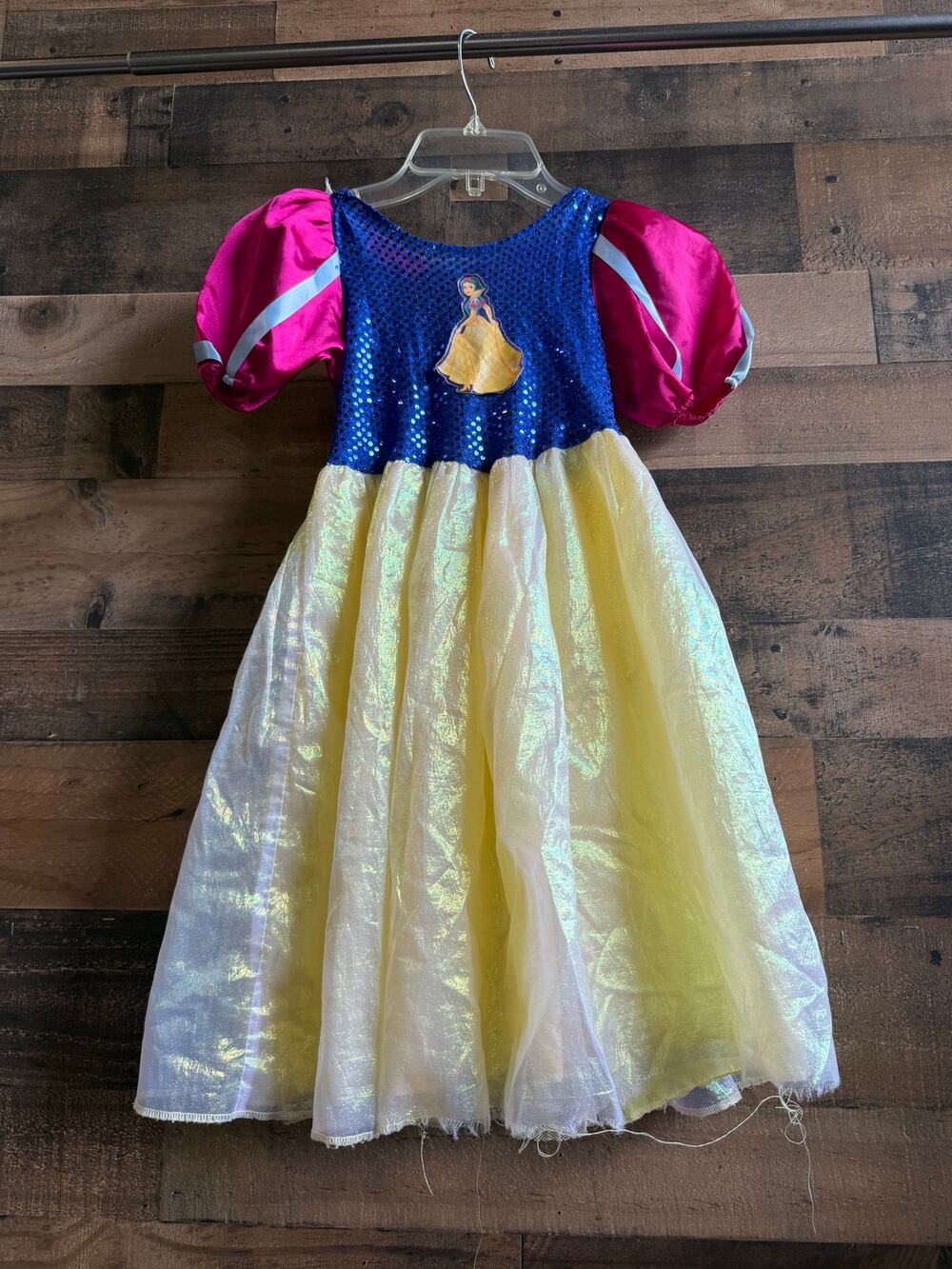 Girls Snow White Sequin Bodice Princess Dress Costume -Yellow Tulle - Size 2/4T
